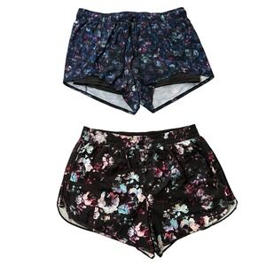 Lot 2 Avia Womens XXL Athletic Shorts Floral Print‎ Moisture Wicking Activewear